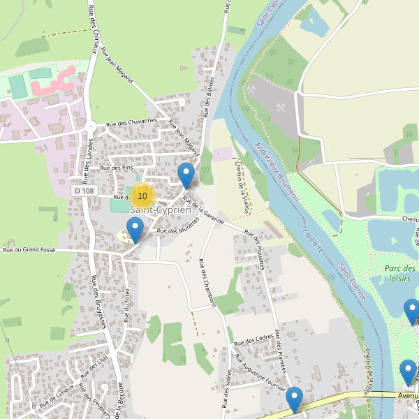 Carte des parkings à Saint-Cyprien (Loire) Thumbnail
