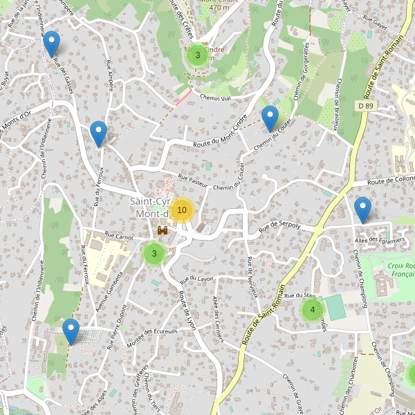 Carte des parkings à Saint-Cyr-au-Mont-d'Or (Rhône) Thumbnail