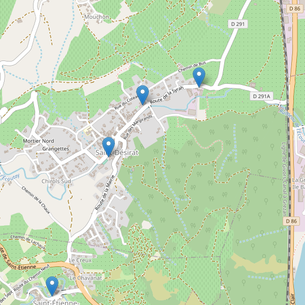 Carte des parkings à Saint-Désirat Thumbnail