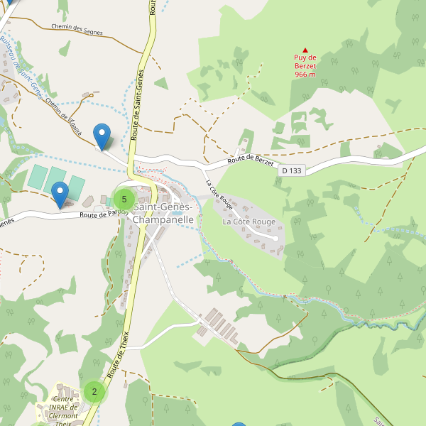 Carte des parkings à Saint-Genès-Champanelle Thumbnail