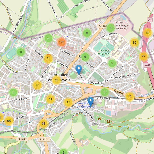 Carte des parkings à Saint-Julien-en-Genevois Thumbnail