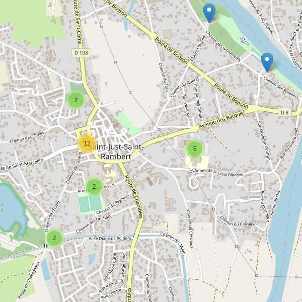 Carte des parkings à Saint-Just-Saint-Rambert Thumbnail