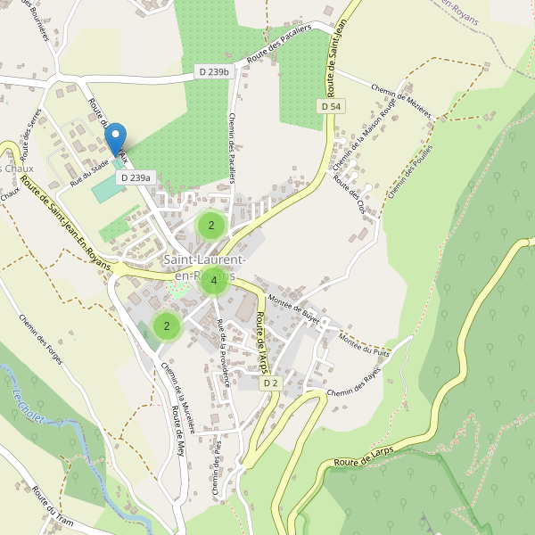 Carte des parkings à Saint-Laurent-en-Royans Thumbnail