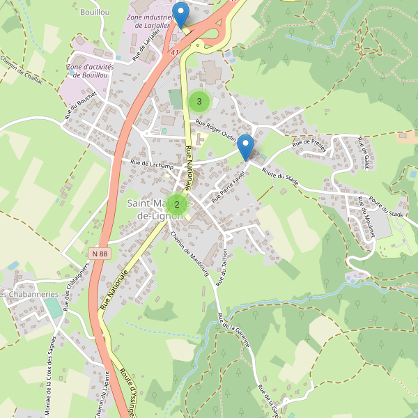 Carte des parkings à Saint-Maurice-de-Lignon Thumbnail