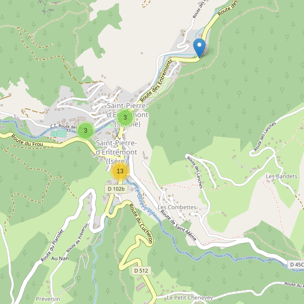 Carte des parkings à Saint-Pierre-d'Entremont (Isère) Thumbnail