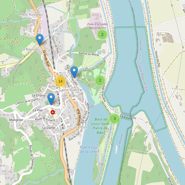 Carte des parkings à Saint-Pierre-de-Bœuf Thumbnail