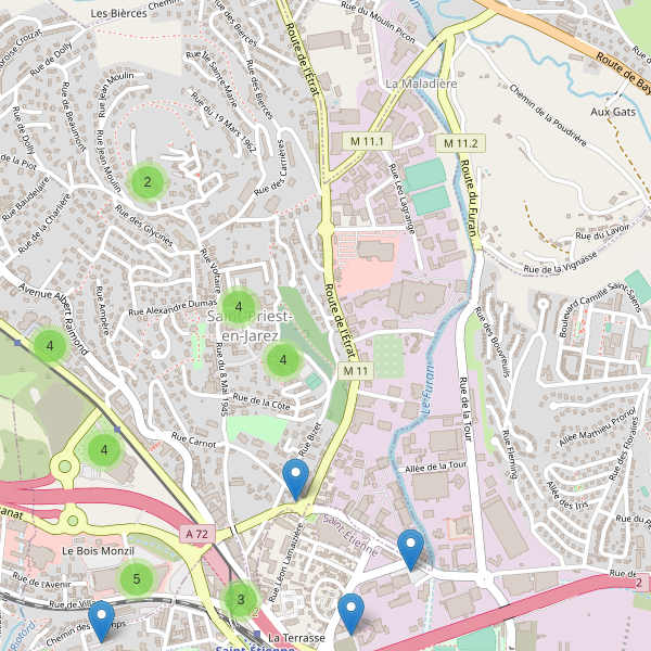 Carte des parkings à Saint-Priest-en-Jarez Thumbnail