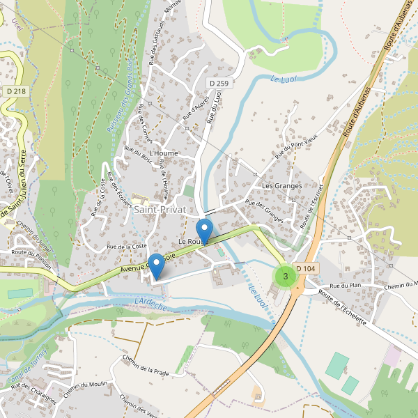 Carte des parkings à Saint-Privat (Ardèche) Thumbnail