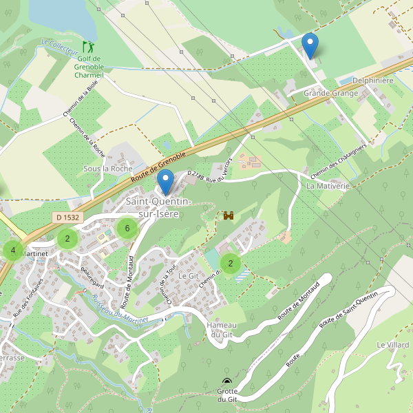 Carte des parkings à Saint-Quentin-sur-Isère Thumbnail