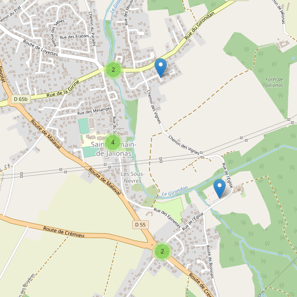 Carte des parkings à Saint-Romain-de-Jalionas Thumbnail