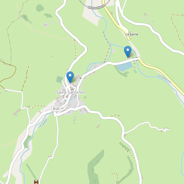 Carte des parkings à Saint-Saturnin (Cantal) Thumbnail
