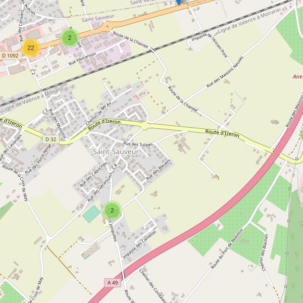Carte des parkings à Saint-Sauveur (Isère) Thumbnail