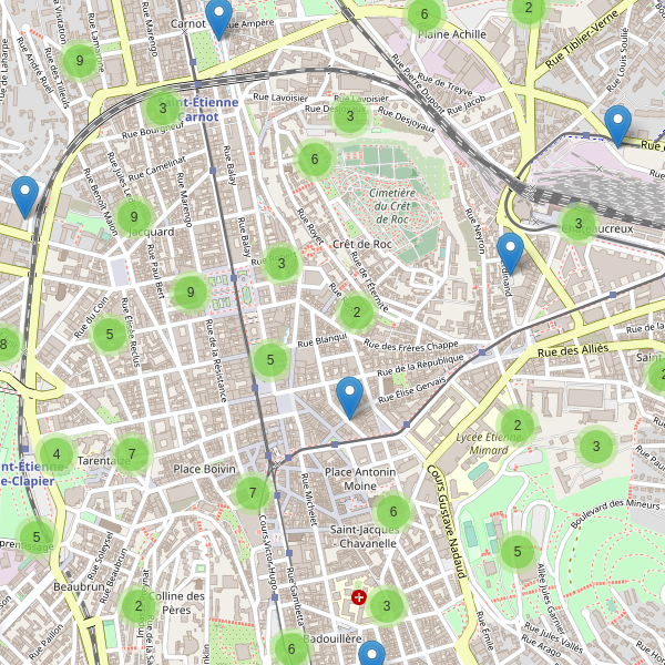 Thumbnail Carte des parkings à Saint-Étienne (Loire)