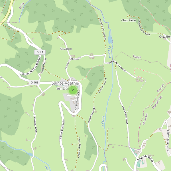 Carte des parkings à Sainte-Agathe-en-Donzy Thumbnail