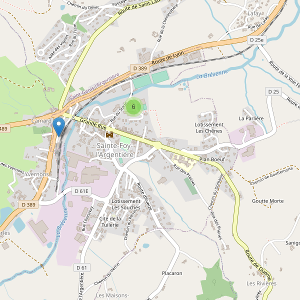 Carte des parkings à Sainte-Foy-l'Argentière (Rhône) Thumbnail