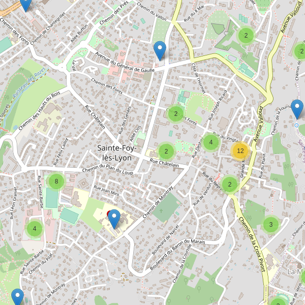 Carte des parkings à Sainte-Foy-lès-Lyon (Rhône) Thumbnail