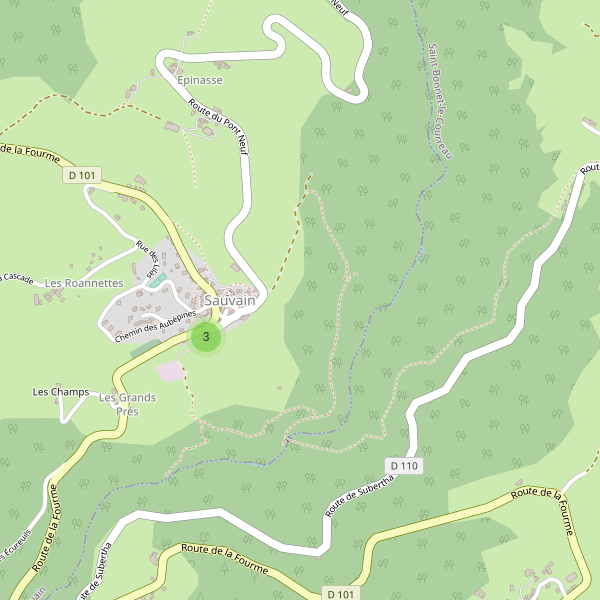 Carte des parkings à Sauvain Thumbnail