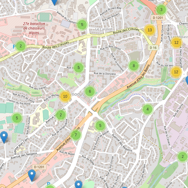 Carte des parkings à Seynod Thumbnail
