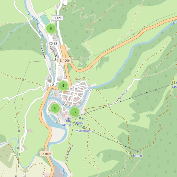 Carte des parkings à Termignon Thumbnail