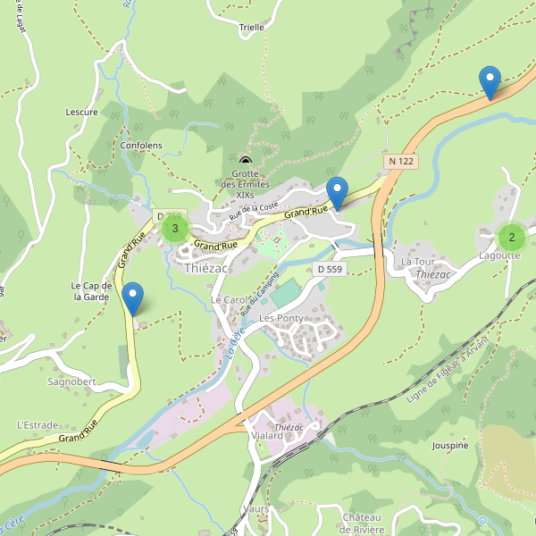 Carte des parkings à Thiézac Thumbnail