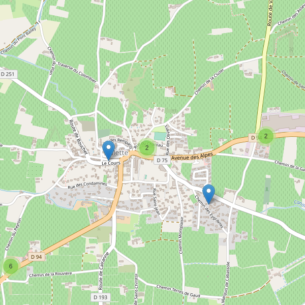 Carte des parkings à Tulette Thumbnail