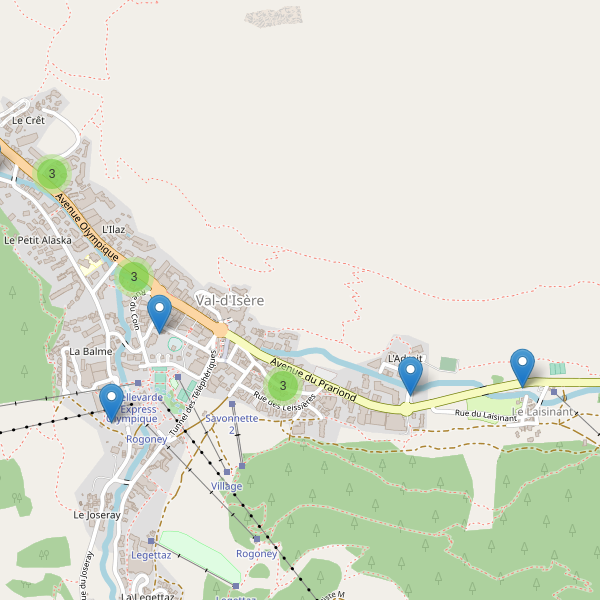 Carte des parkings à Val-d'Isère Thumbnail
