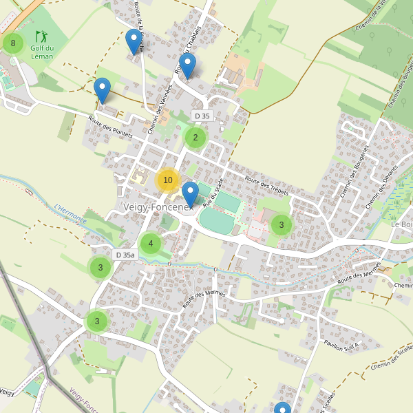 Carte des parkings à Veigy-Foncenex Thumbnail