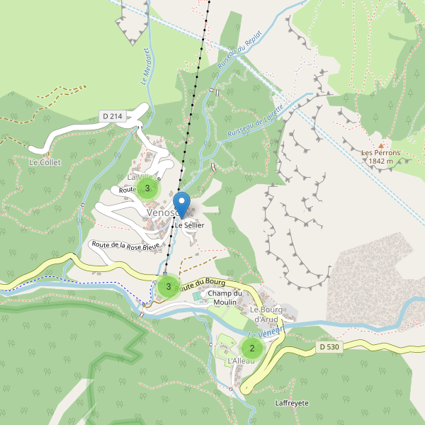 Carte des parkings à Venosc Thumbnail