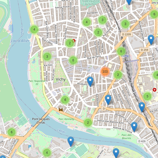 Carte des parkings à Vichy Thumbnail