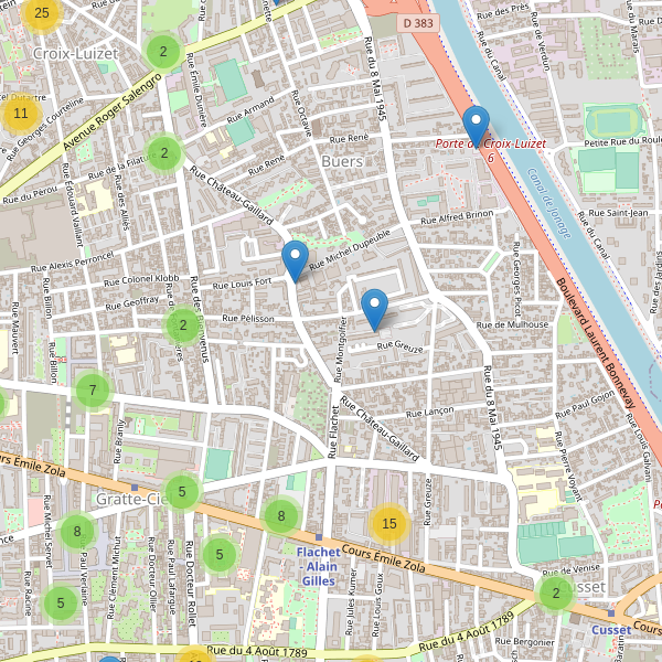 Carte des parkings à Villeurbanne (Métropole de Lyon) Thumbnail