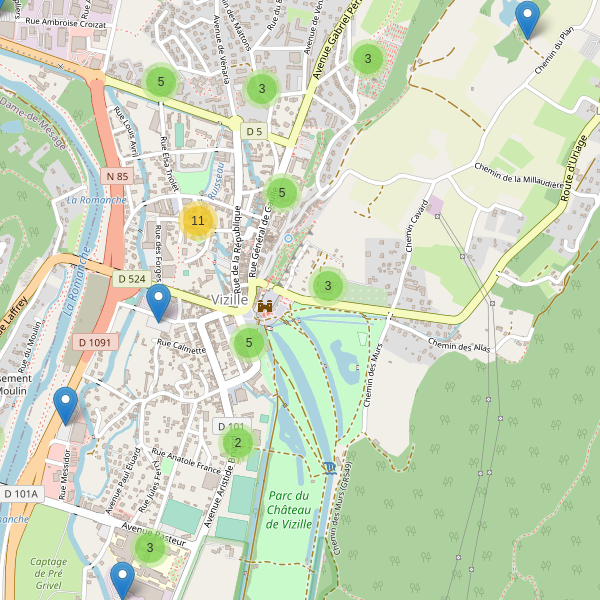 Carte des parkings à Vizille Thumbnail