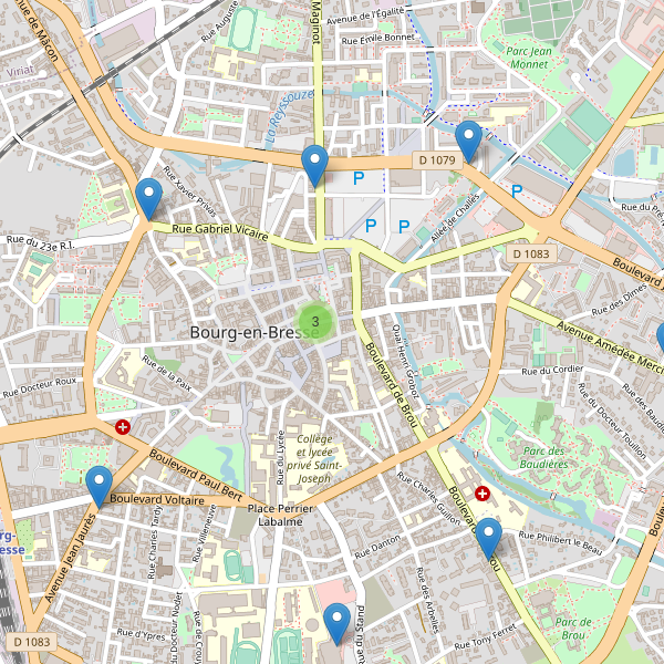 Carte des pharmacies à Bourg-en-Bresse Thumbnail