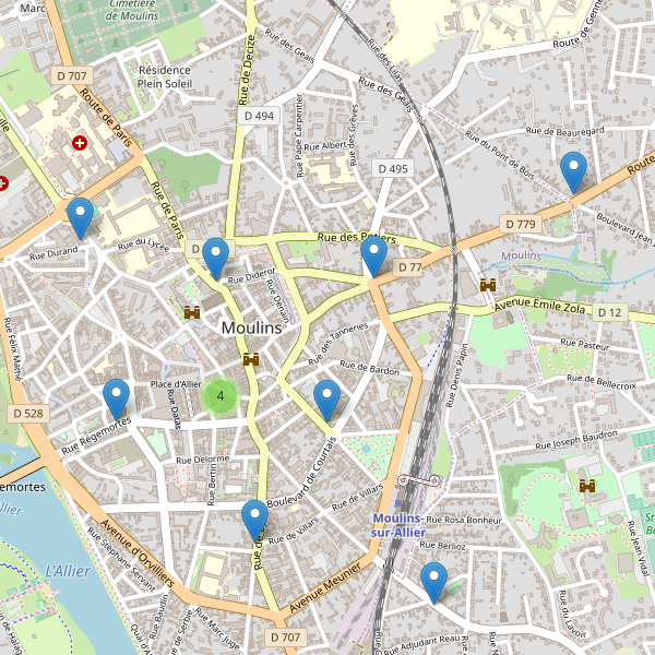 Carte des pharmacies à Moulins (Allier) Thumbnail