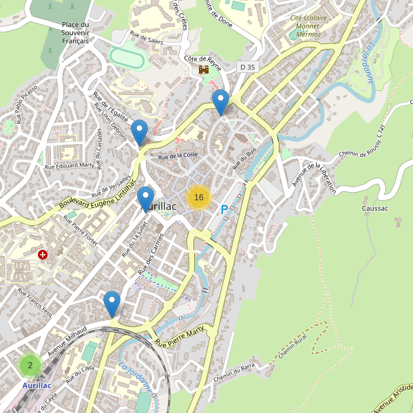 Thumbnail Carte des restaurants à Aurillac