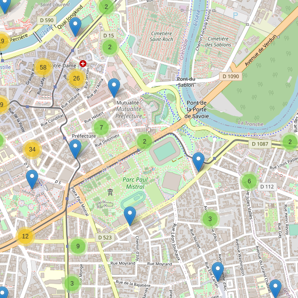 Thumbnail Carte des restaurants à Grenoble