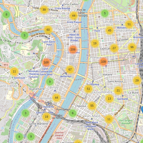 Carte des restaurants à Lyon (Rhône) Thumbnail