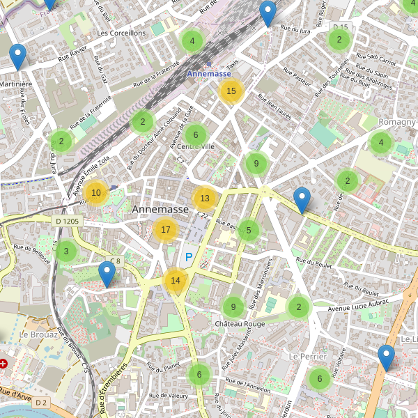 Carte des stationnement-velos à Annemasse Thumbnail