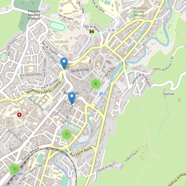 Carte des stationnement-velos à Aurillac Thumbnail