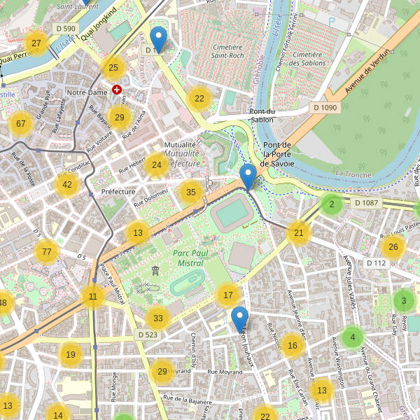 Carte des stationnement-velos à Grenoble Thumbnail