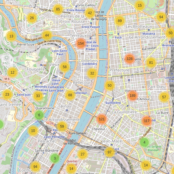 Carte des stationnement-velos à Lyon (Rhône) Thumbnail