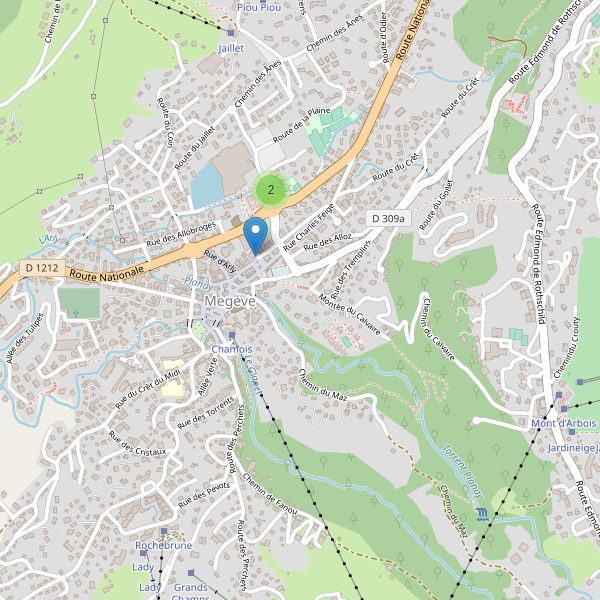Carte des stationnement-velos à Megève Thumbnail