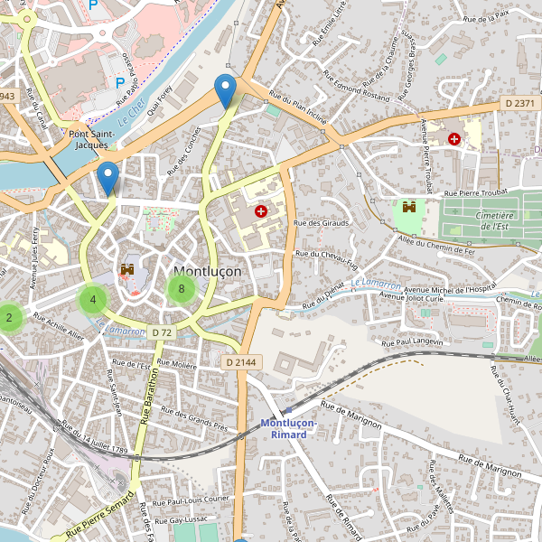 Carte des stationnement-velos à Montluçon Thumbnail