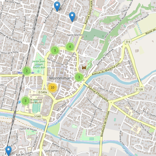 Carte des stationnement-velos à Montélimar Thumbnail