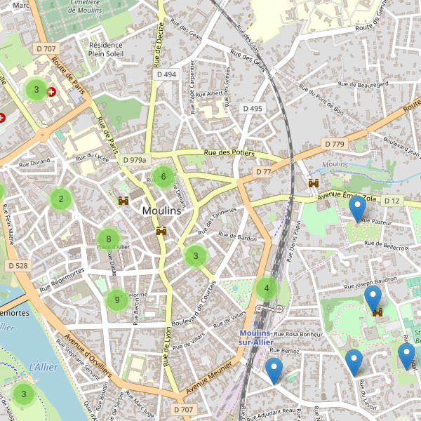 Carte des stationnement-velos à Moulins (Allier) Thumbnail