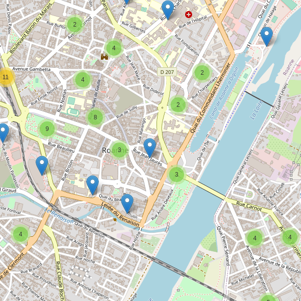 Carte des stationnement-velos à Roanne Thumbnail