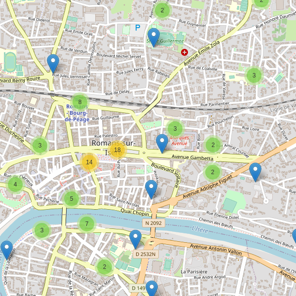 Carte des stationnement-velos à Romans-sur-Isère Thumbnail