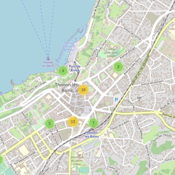 Carte des stationnement-velos à Thonon-les-Bains Thumbnail