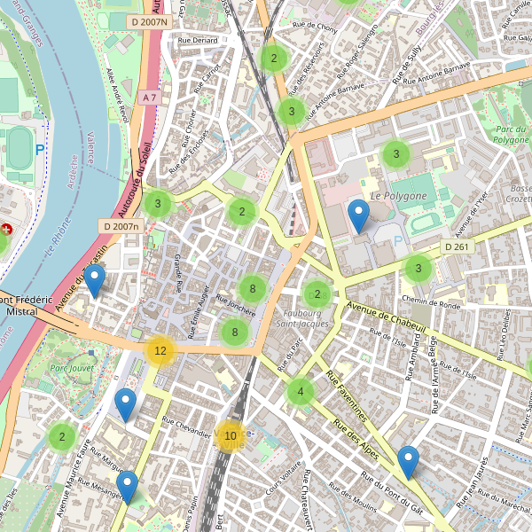 Carte des stationnement-velos à Valence (Drôme) Thumbnail