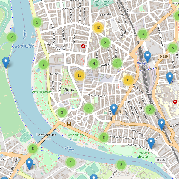 Carte des stationnement-velos à Vichy Thumbnail