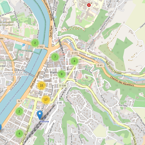 Carte des stationnement-velos à Vienne Thumbnail